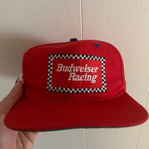Vintage NASCAR Budweiser Racing Bill Elliott Blockhead Lettering Snap Back Hat
